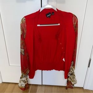 Red cardigan from Roberto Cavalli
